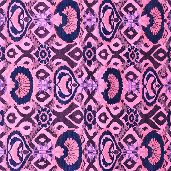 Ahgly Company Indoor Square Abstract Purple Modern Area Rugs, 4' Square