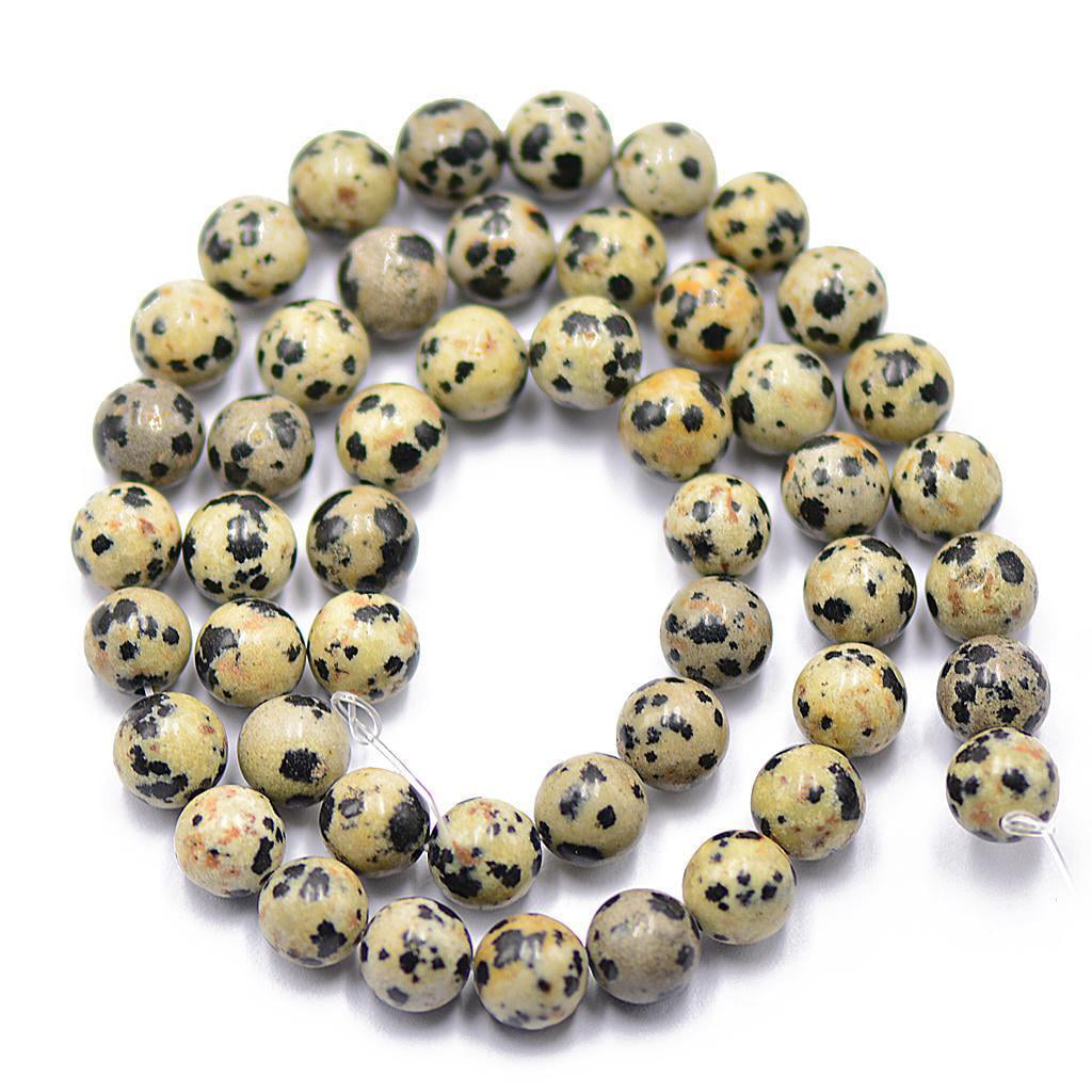 8mm Natural Dalmatian Jasper Gemstone Round Loose Spacer Beads Jewelery 15" 