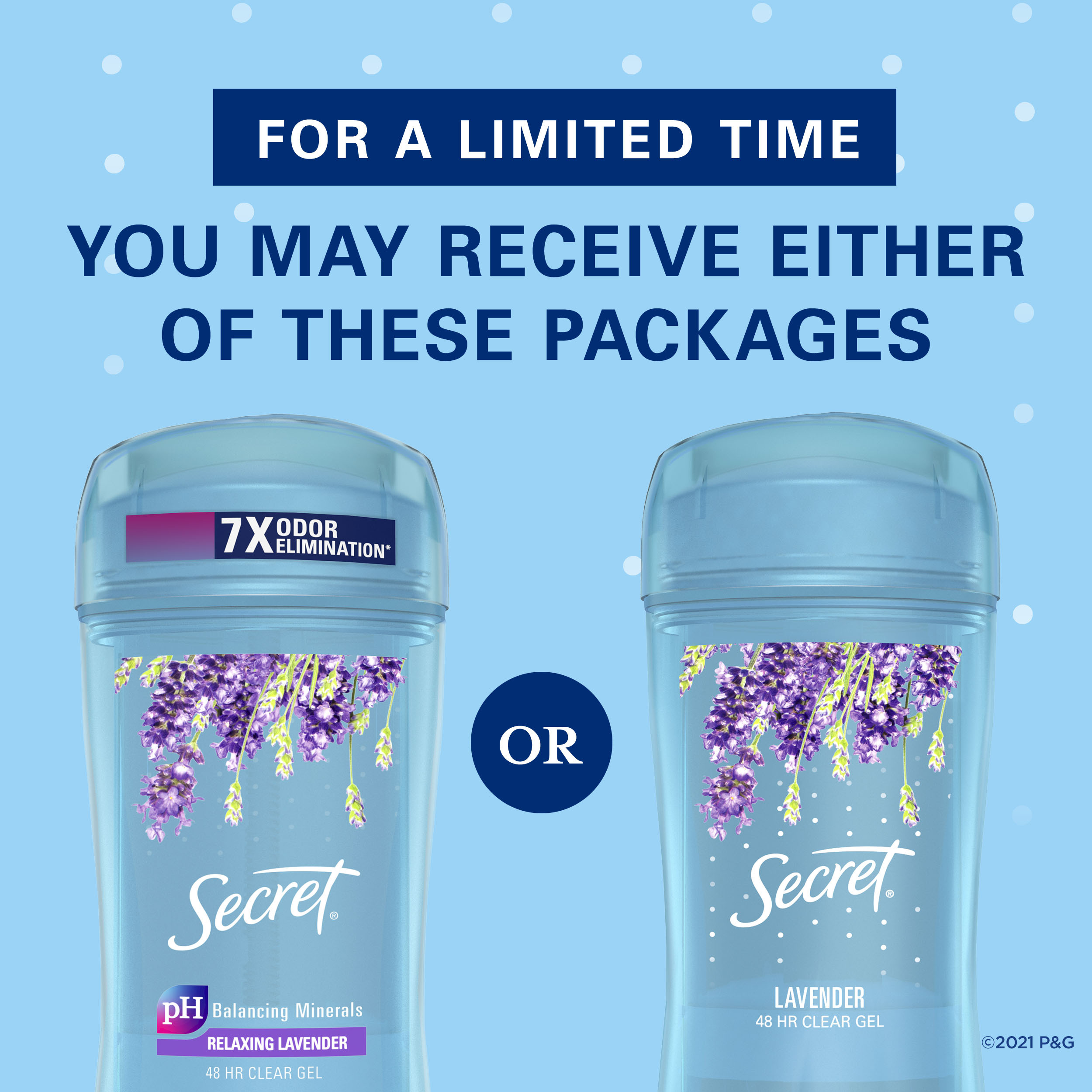 Secret Fresh Clear Gel Deodorant for Women, Lavender, 2.6 oz each, Pack of 2 - image 3 of 11
