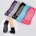 thumbnail image 2 of New Professional Five-Finger Anti-Skid Yoga Socks Ladies Pure Cotton Non-slip Autumn Winter Warm Full Fingers Grip Floor Socks (full toe-black,one size), 2 of 7