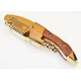 thumbnail image 3 of Gold Plated Corkscrew w/ Wood Handle Professional Double Hinge Waiters Wine Key, 3 of 4
