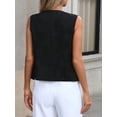 thumbnail image 3 of Favoffer Womens Sleeveless Vest V Neck Button Tank Solid Color Decor Pocket Loose Casual Summer Layering Lightweight Outdoor Summer Vacation, 3 of 5