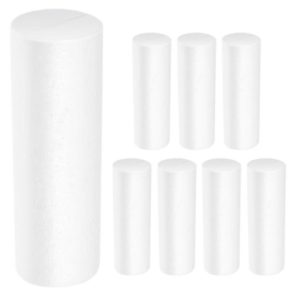 ColoMX 8 cilindros de espuma para manualidades: varillas de poliestireno de 15 cm para proyectos de arte, manualidades, adornos para árboles de Navidad, fondos para fiestas y arreglos florales.