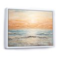 thumbnail image 2 of Designart "Horizon Bathed In Beige And Gold Beach Sunset III" Coastal Sunset Floater Framed Wall Decor, 2 of 5