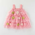 thumbnail image 2 of Jamsmile Toddler Girls Dress Sleeveless Strap Flowers Tiered Mesh Dance Party Tulle Dresses Kids Girls Holiday Princess Gowns Tutu Dress, 2 of 7