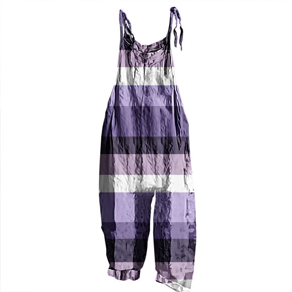 ManxiVoo Combinaison Bohème Chic en Coton pour Femmes, Jambes Larges, Col en V, Sans Manches, avec Poches, Tenue d'Été Décontractée, Taille P, Violet