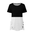 thumbnail image 6 of Fesfesfes Women Tops And Blouses Women's Fashion Printed Round Neck Short Sleeve T-shirt Blouse Loose Tops Womens Tops 4(S), 6 of 6