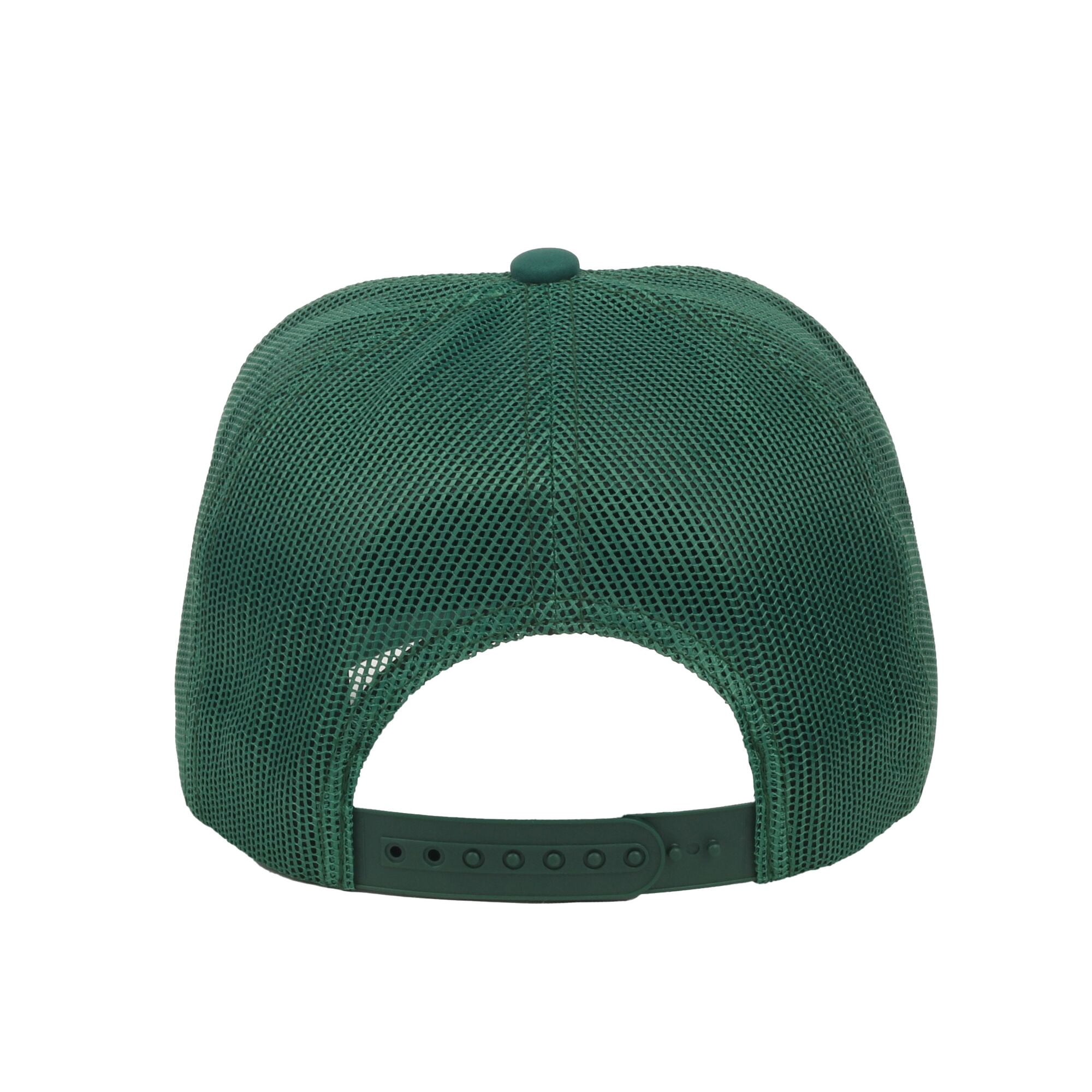 Outdoor Cap Angler's Supply Co. 5-Panel Structured Trucker Hat – Screen Print Meshback Cap, White/Green, One Size
