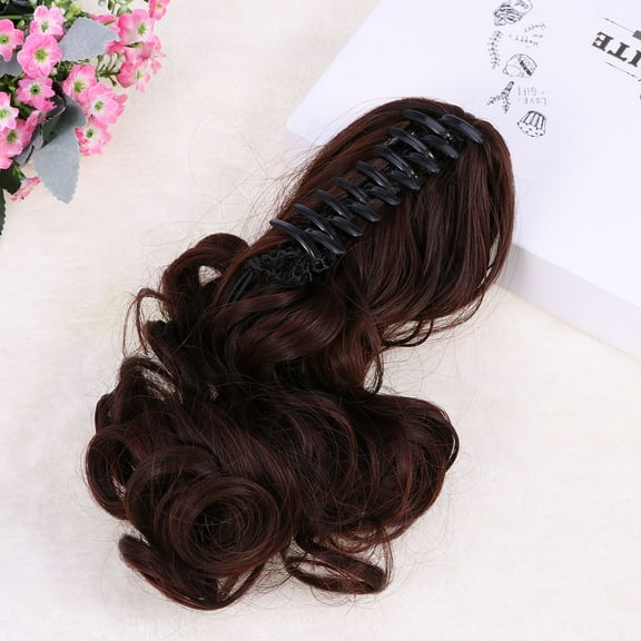 HINTRMENT Hair Extensions Clip In Long Wavy Ponytail Extension 1Pack Natural Looking Brown 10 Inch For Women