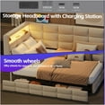 thumbnail image 3 of JERFIT Upholstered Twin Size Daybed with Storage 2 Drawers and Charging Station Day Bed Frame, 3 of 10