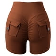 thumbnail image 6 of Cargo Shorts Women, Comdrip Booty Shorts for Women Fashion Solid Scrunch Butt Shorts Cargo Workout Biker Gym Bottoms Shorts for Women Brown S, 6 of 7