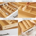thumbnail image 3 of Organizador de cajones de cocina KitchenEdge ajustable de bambú, 3 of 6