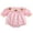 Pink, variant on 0-3Years Baby Girl Halloween Outfits Pumpkin Plaid Bubble Romper Short Puff Sleeve Bodysuit Cute One Piece Clothes