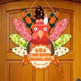 thumbnail image 2 of Bewildely 4 piezas, colgante, letrero de madera de pavo de Acción de Gracias, decoración del hogar, pavo de otoño, ideal para cocinas, hogares Decoración del hogar B, 2 of 6