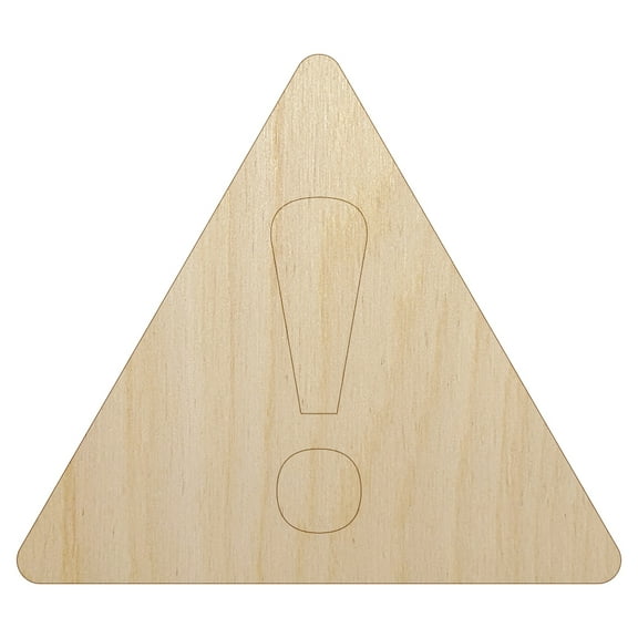 Warning Symbol Exclamation Mark Wood Shape Unfinished Piece Cutout Craft DIY Projects - 4.70 Inch Size - 1/8 Inch Thick