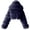 Navy#1, variant on Drovellove Plus Size Women's Cropped Fleece Jacket with Hood – Faux Fur Trim Long Sleeve Winter Coat, Chic Short-Length Fall Outerwear for Parties, Festivals, and Casual Outings