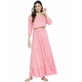 thumbnail image 1 of eloria Women Fashion Off Shoulder Flared Sleeves Maxi Dress Any Occasion, Fabric: Rayon, Color : Pink, Size : 2XL, 1 of 6