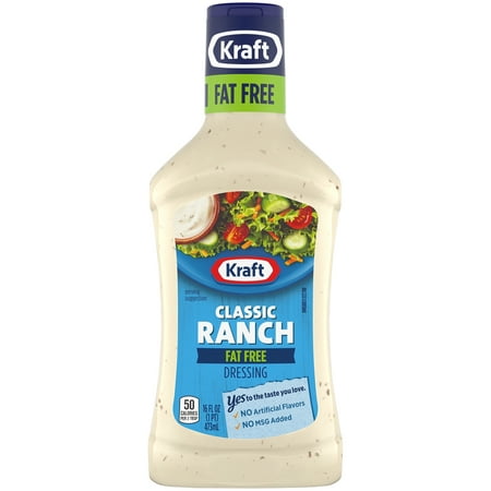 (2 Pack) Kraft Classic Ranch Fat-Free Dressing, 16 fl oz