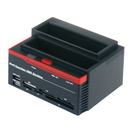 Hard Drive Docking Station USB 2.0 to SATA External HDD with 2-Port Hub, Offline Clone Function for 2.5 Inch & 3.5 Inch HDD SSD SATA I/II/II,Card Reader (Best Program To Clone A Hard Drive)