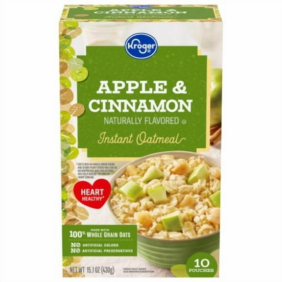 KR Naturally Flavored Apple & Cinnamon Instant Oatmeal 10 ct / 15.1 oz