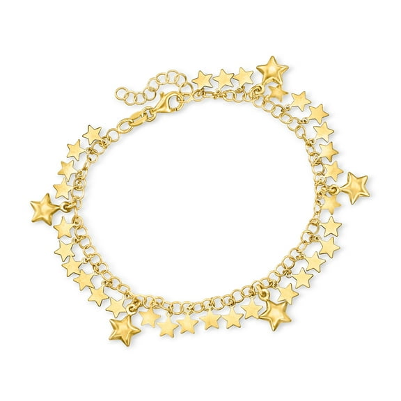 Ross-Simons Italian 18kt Gold Over Sterling Star Drop Bracelet, Women's, Adult