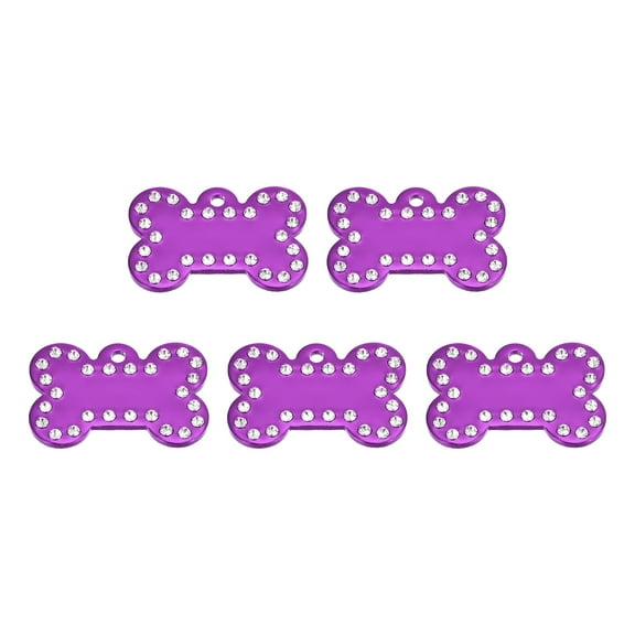 Uxcell Metal Bone Tags Stamping,Purple Blank Dog Tags for Pet Dog ID Tags,Pendant Decoration,Pack of 5