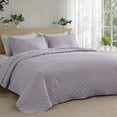 thumbnail image 1 of Colcha para cama tamaño king, ligera, color morado, para todas las estaciones, 1 of 7