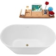 thumbnail image 2 of 54" Streamline NB5180BBR Soaking Freestanding Tub and Tray With Internal Drain in Brushed Brass, 2 of 7