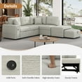 thumbnail image 5 of EUROCO Chenille Convertible L Shaped Sectional Couch,Modular Sectional Sleeper Sofa with Pull Out Couch Bed,1 Movable Ottoman,2 USB Ports and 2 Cup Holders for Living Room Apartment,86.6"×74", 5 of 8