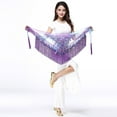 thumbnail image 2 of IUJSOY Belly Dance Scarf with Tassels Sequins Triangle Coins Wrap Skirt Music Festival Clothing, 2 of 5