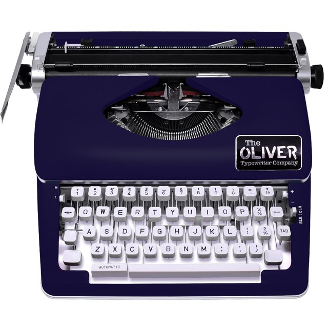 The Oliver Typewriter Company Machine à Écrire Manuelle Intemporelle, Bleu Royal