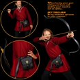 thumbnail image 7 of Mythrojan Medieval Leather Pouch Renaissance Costume Accessories Viking Belt Bag LARP Waist Bag Cosplay Coin Purse with Raven Decoration - Black, 7 of 7