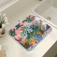thumbnail image 4 of Yayeee Dish Drying Mat for Kitchen Counter 18" x 24" Microfiber Super Absorbent Coffee Decorative Pad, Blue Flowers, 4 of 9