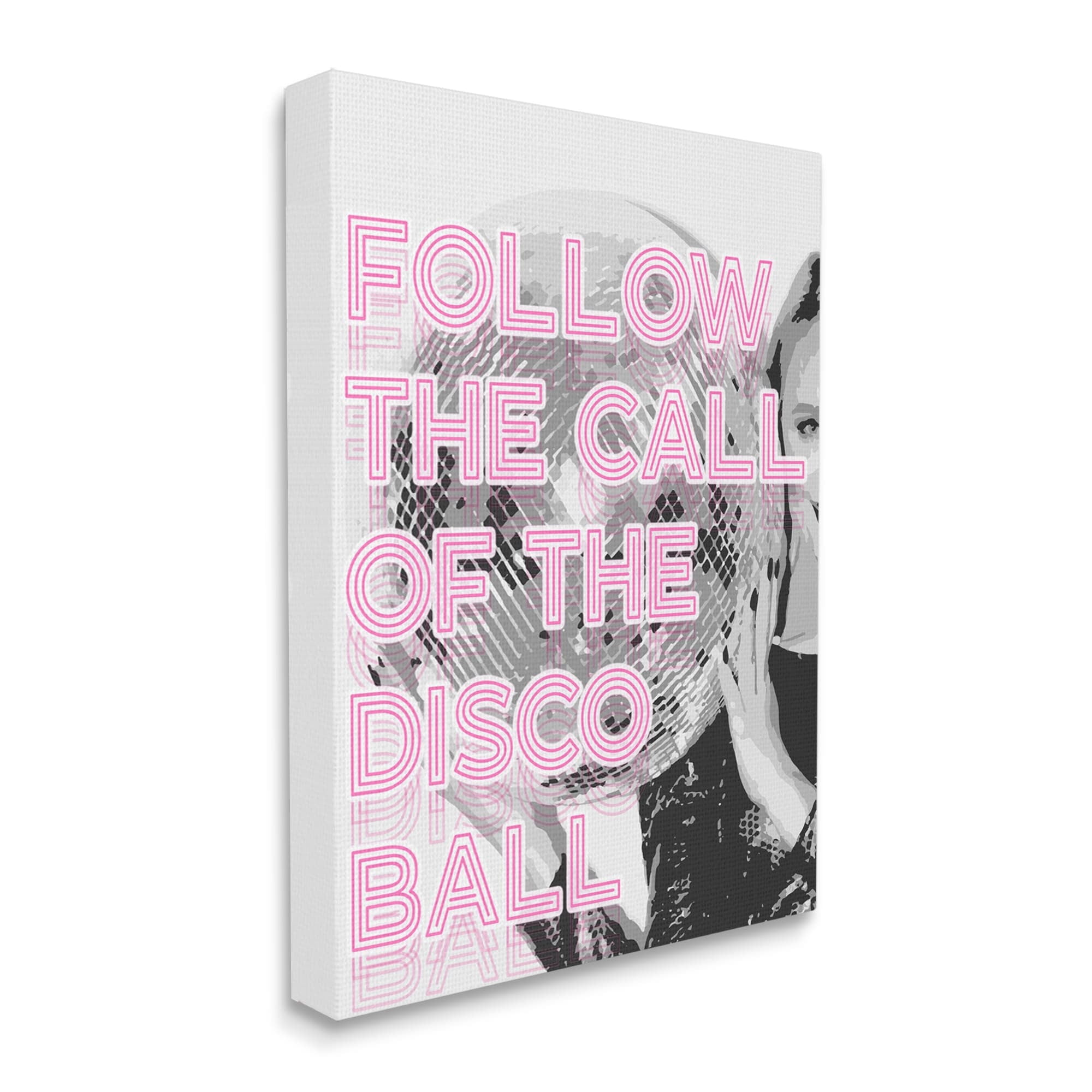 Stupell Industries Call Of The Disco Ball Phrase Beauty & Fashion Painting Gallery Wrapped Canvas Print Wall Art