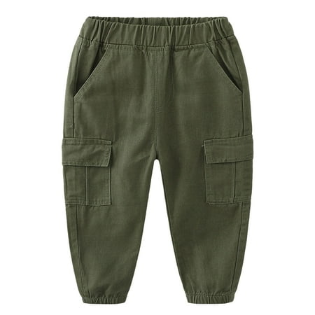 

CPNG Joggers Pants Cargo Sweatpants Sweat Long Pants Toddler Boys Solid Color Mid Rise Elastic Waistband Leggings Work Pants with Pockets Casual Trend Outfits 4-5 Years