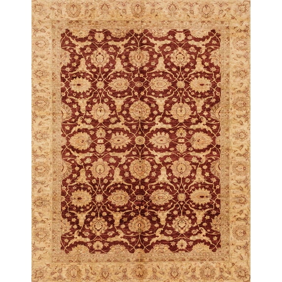 Ahgly Company Indoor Rectangle Abstract Orange Oriental Area Rugs, 3' x 5'