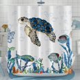 thumbnail image 3 of Sea Turtle Shower Curtain, Funny Ocean Biological Fish Blue Aquatic Plants White Cloth Art Bath Curtain for Bathroom Bathtub Decoration Set Washable Waterproof Fabric with 12 Hooks, 72"x84", 3 of 6