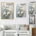 thumbnail image 4 of Designart "Tranquil Elegance Of White And Blue Magnolias III" Magnolias Floater Framed Wall Decor, 4 of 5