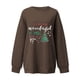thumbnail image 3 of Gibobby Sudaderas de Navidad para mujer Navidad Mujer Casual Y 2 K Manga Larga Impreso Sudadera Suelta Cuello Redondo Sudadera Blusa(Marrón,G), 3 of 4