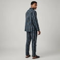 thumbnail image 4 of COUVER Men’s Fleece Pajama Set with Button-Down Top and Drawstring Pants Plaid Black Blue Gray Size XL, 4 of 6
