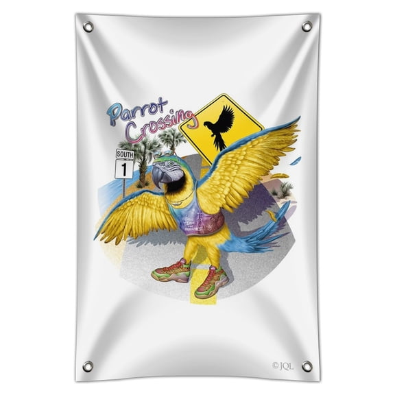 Parrot Crossing Sunglasses Tropical Vacation Route 1 Home Business Office Sign