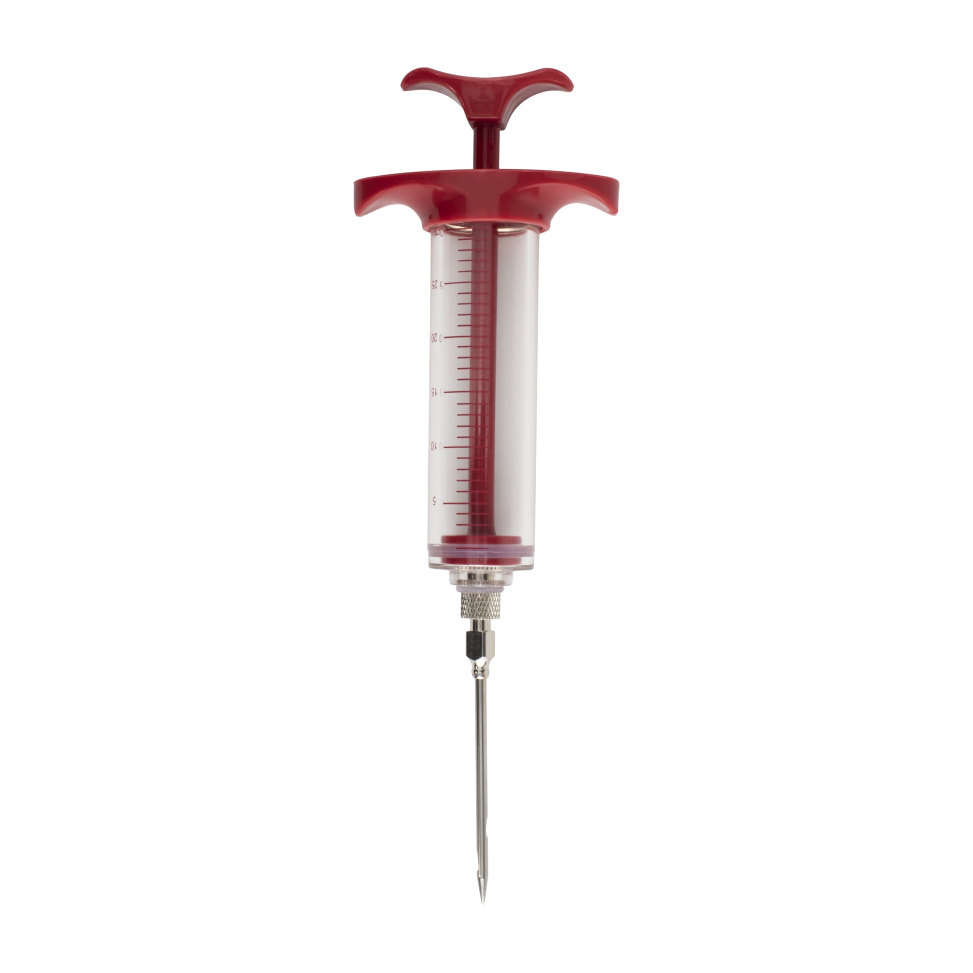 GoodCook 30 mL. Plastic Flavor Injector with Stainless Steel Needle, Clear/Red