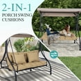thumbnail image 4 of BPS 5-Inch Thick Patio Porch Swing Cushion Set with Backrest & Pillows, 59-Inch Waterproof 3-Seat Outdoor Bench Cushions, Brown, 4 of 10