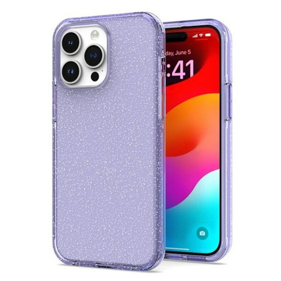 Stardust Glitter Hybrid Case for iPhone 15 Pro - Purple