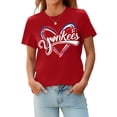 thumbnail image 3 of Camiseta Talovere para el día del partido de béisbol para mujer, color rojo, talla XXL, 3 of 5
