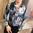 thumbnail image 2 of Camisas para hombre con cuadros a cuadros, estilo anime, hip hop, camisetas coloridas, originales con mangas, moda 2024, estética para hombre, diseñador asiático, 2 of 5