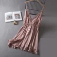 thumbnail image 2 of Camisón de encaje para mujer, ropa de dormir Sexy con tirantes, lencería de satén sedoso, ropa de dormir para el hogar, Verano, 2 of 5