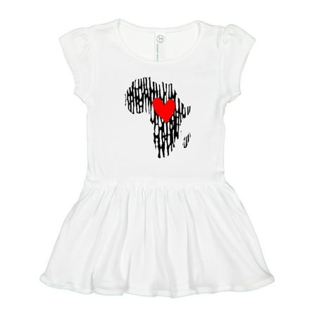 

Inktastic Black History Month Ink Print African Heart Gift Toddler Girl Dress
