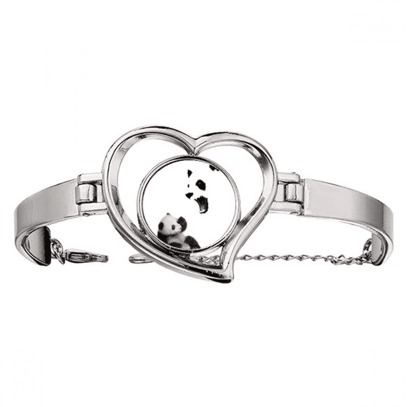 Pandas Teach Children Avoid Emotions Bracelet Heart Jewelry Wire Bangle