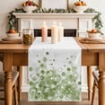 thumbnail image 4 of Sage Green Gradient Cotton Linen Table Runner for Dining Kitchen, Abstract Polka Dots Vintage Modern Art Wedding Outdoor Party Tablerunners, Dresser Scarf Coffee Tablecloth Runners 13x108 Inches, 4 of 9
